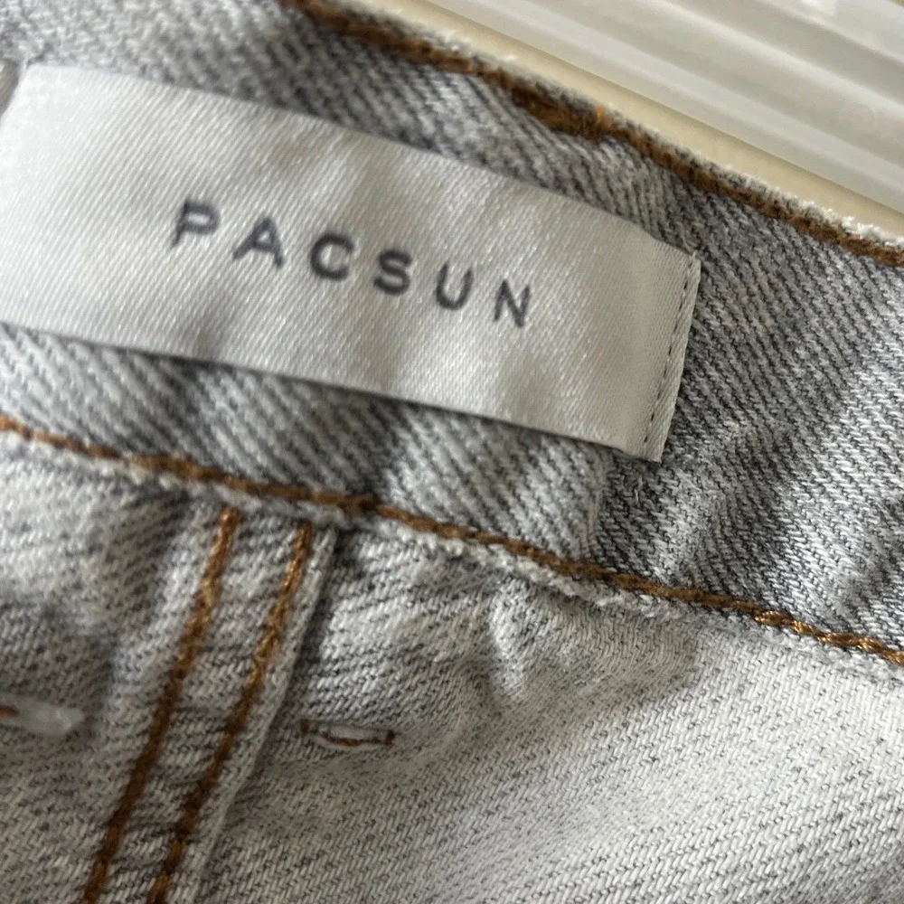 PacSun Baggy Cargo Jeans 34x32 Grey Denim Skater Gorpcore Y2K Streetwear Pant